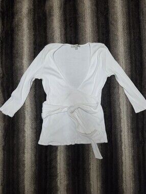 Express Wrap-Front Knit Top Size L